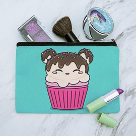 Cute Mouse Bear Ice Cream Cupcake with Sprinkles Makeup Cosmetic Bag Organizer Pouch