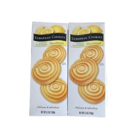 European Cookies Lemon Flavored Shortbread Cookies (Two Boxes)