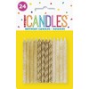 Dazzling Glitter & Gold Spiral Birthday Candles - 24ct Assorted