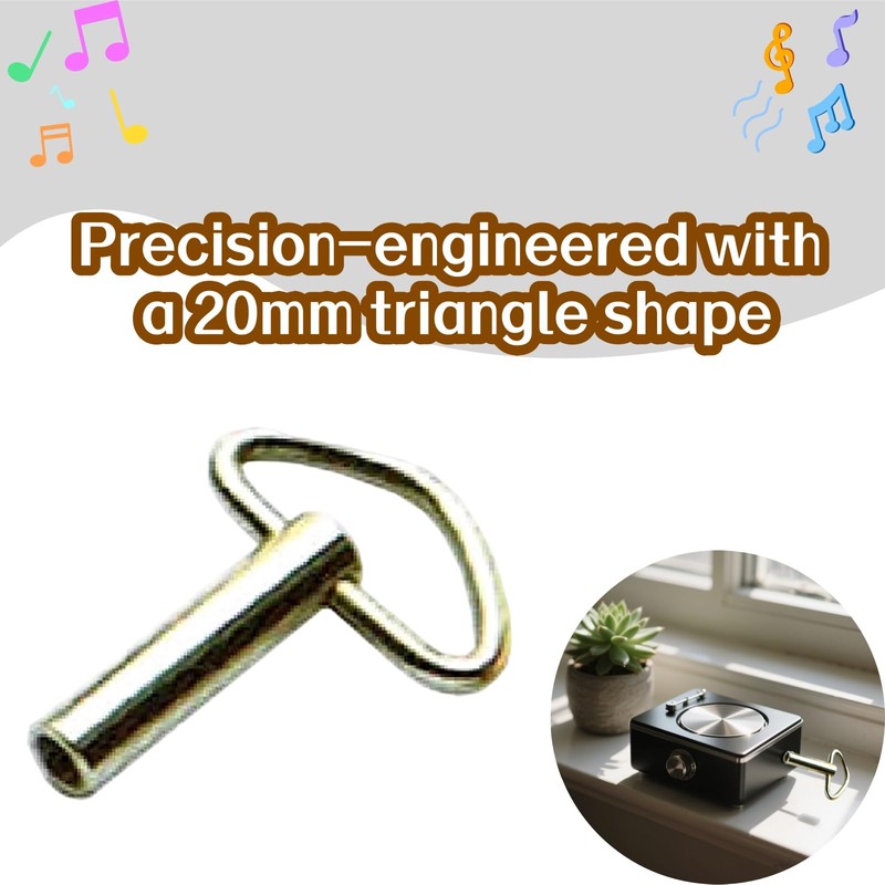 NXPpiULeh 3Pcs Triangle Key Strong Metal Music Box Keys for