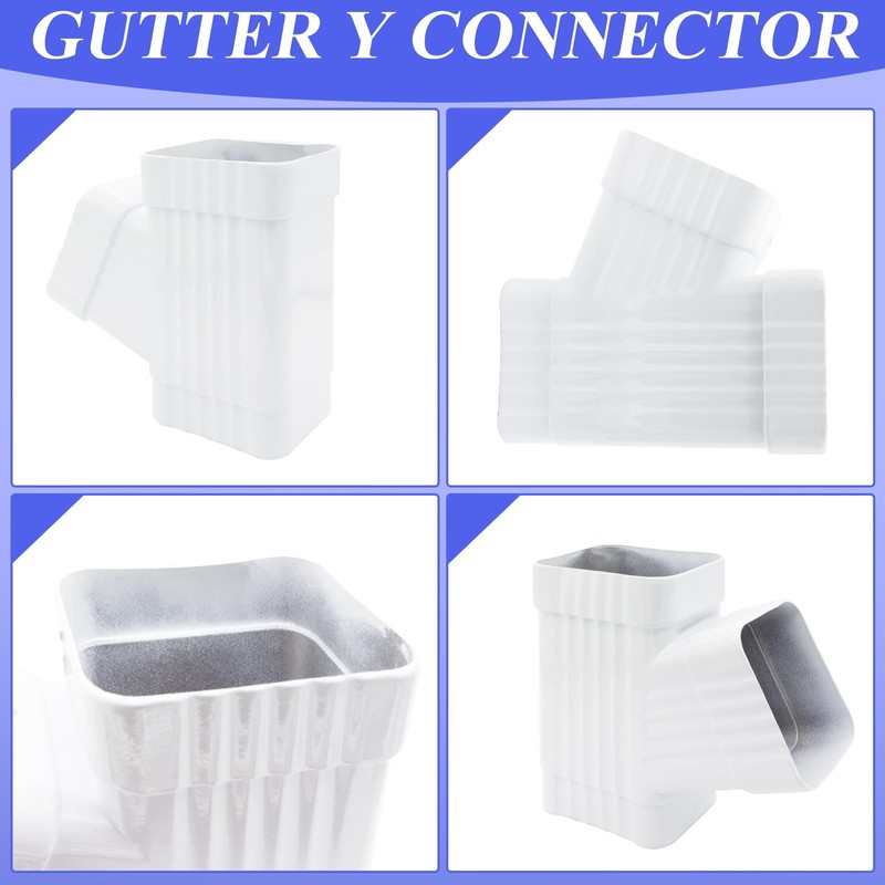 Niuohoy Gutter Y Downspout Connector, Gutter Y Connector, Square Downspout