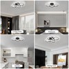 TEMINBU Modern LED Ceiling Light, Black 6 Rings Flush Mount