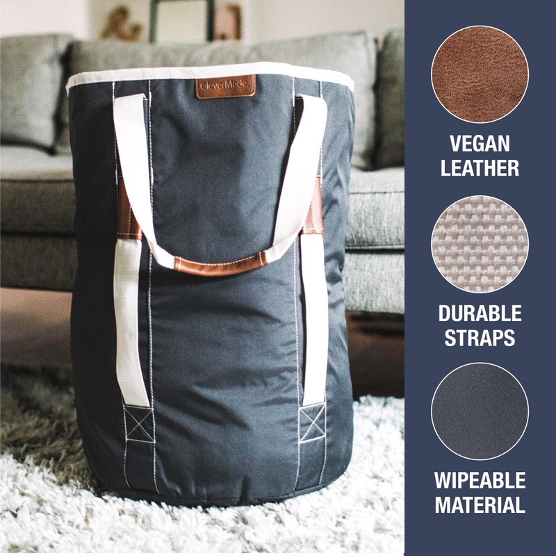 CleverMade Laundry Backpack Duffel Bag with Shoulder Straps - 62L
