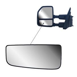 Replacement Driver Left Side Door Towing Mirror Lower Small Glass Convex Heated with Back Plate for Ford F-150 F 250 F-350 F-450 F-550 from 2015 to 2024