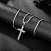 murtoo Cross Necklace for Men, Stainless Steel Embossed Cross Pendant