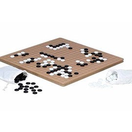 18.4" Go Game with Plastic Gamepiece in Bags, Black & White