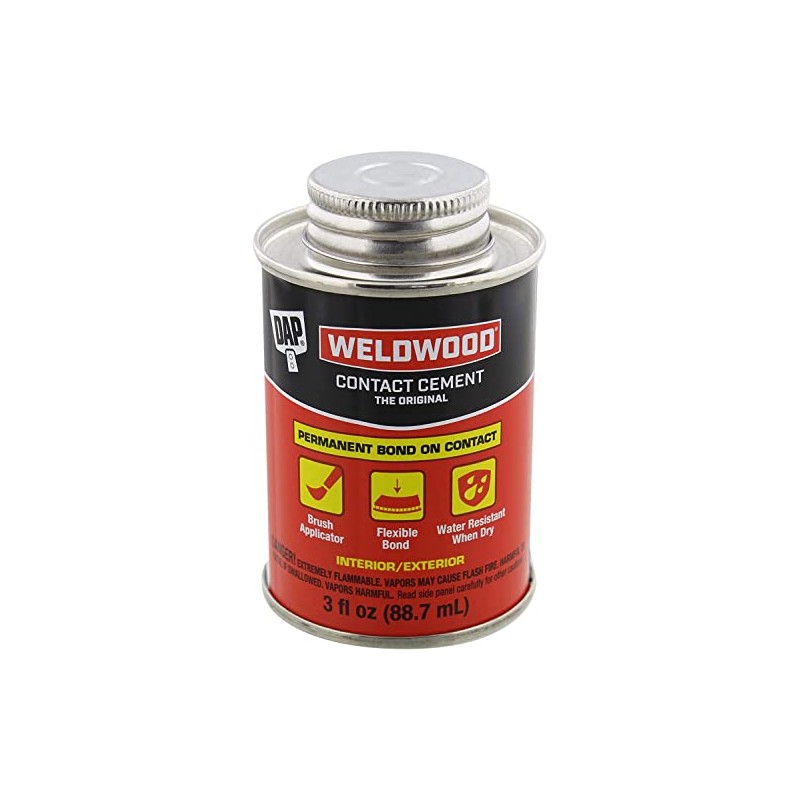 DAP Weldwood Contact Cement 3oz. Tan, Water Resistant, Strong, Instant