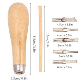 Lino Cutter Kit 5 in 1 Linoleum Cutter 5 Blades Wooden Handle Linocut Cutting Set Lino Printing Tool for Carpet Cutting Printing Stamping, Rubber Stamp, DIY Carving, Blocks, Sculpting