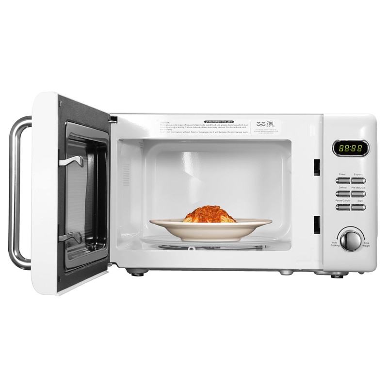 Emerson MWR7020W Compact Countertop Microwave Oven with Button Control, LED