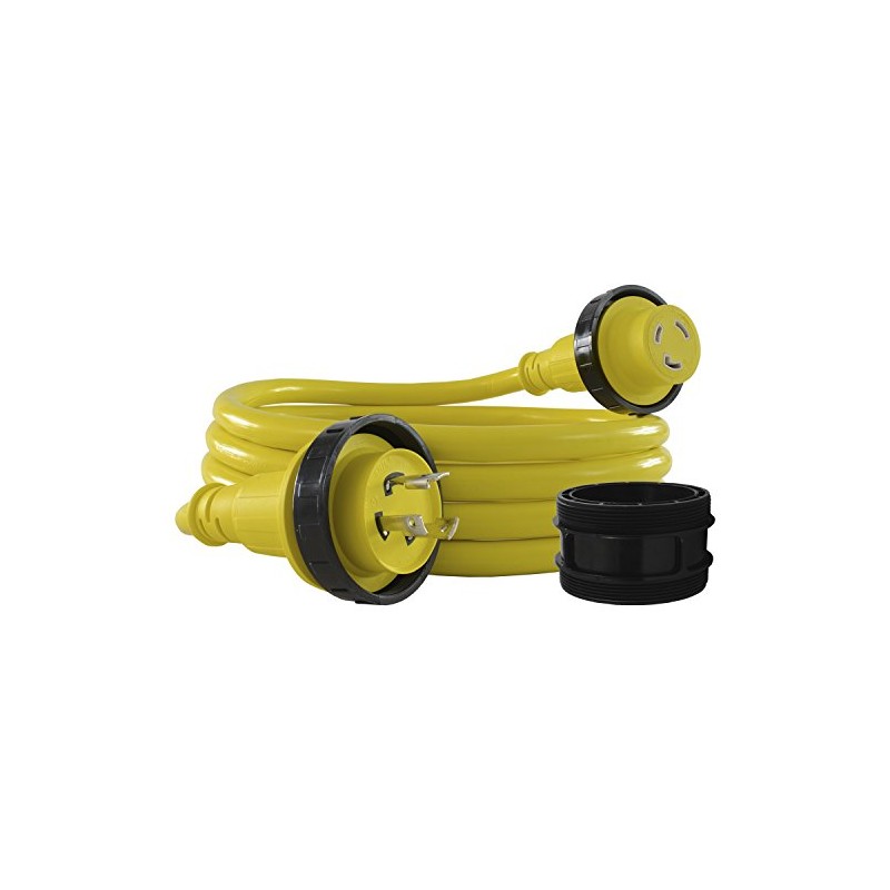 Conntek 17105-012RE 30Amp Marine Shore Cordset Yellow, 12 - Feet