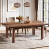Farmhouse Wood Dining Table for 4-6 People Large Rectangle Kitchen