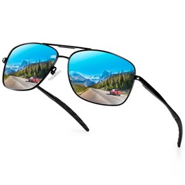 Peekaco Aviator Sunglasses Polarized UV Protection for Men Women, Pilot Style Durable Metal Frame with Spring Hinges, UV400