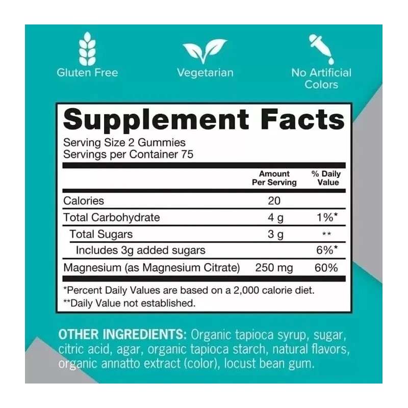 Qunol Magnesium Citrate Extra Strength 250 mg, 150 Gummies