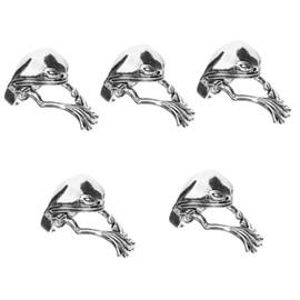 LIFKOME 5pcs Frog Open Finger Ring Unique Vintage Jewelry for Men and Women for Daily Wear and Festivals Eye-catching Finger Decoration