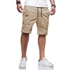 JMIERR Mens Casual Shorts - Cotton Drawstring Summer Hawaiian Beach