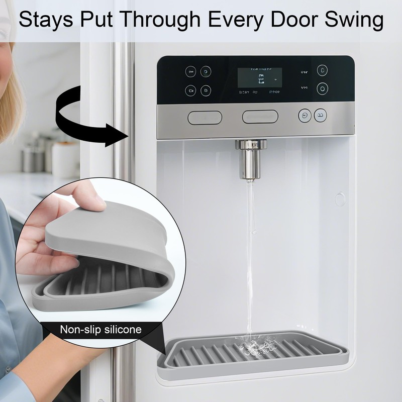 KindGa Refrigerator Drip Catcher Tray,Protector Ice and Water Dispenser Pan,Fridge