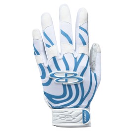 Boombah Nova Girls Fastpitch Batting Glove White/Columbia - Size Youth Large