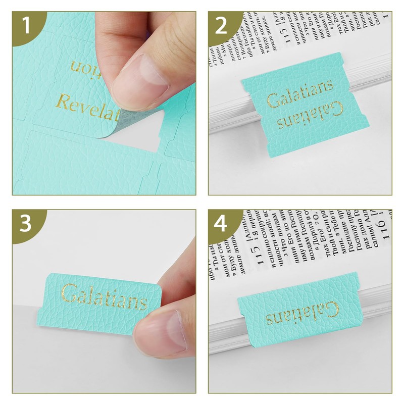 Lake Blue Leather Bible Tabs, Laminated Bible Tabs for Women