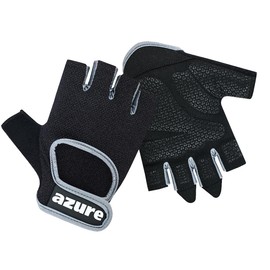 Azure Mens Weight Lifting Gloves Gym Fitness Workout, Training Exercise, Anti Slip Padded Full Palm Protection, Women Bodybuilding Strength Half Finger Cycling Rowing Climbing Black Small