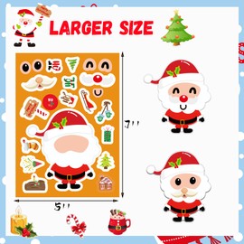 Christmas Stickers for Kids 50PCS Christmas Make Your Own Stickers Christmas Crafts for Toddlers Christmas Games Activities for Toddlers Christmas Sticker Faces for Kids Favors
