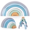 Mamabrum, Wooden Rainbow Puzzle, Blue, 7 Elements, Tunnel Bridges, Wooden