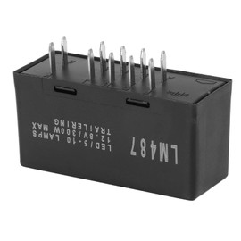 LED Flasher Relay, 10Pin Hazard Warning Turn Flasher 10383321 LM487 Replacement Flasher Relay Fit for Silverado 1500 1500HD 2500HD 3500 2003‑2006, Black