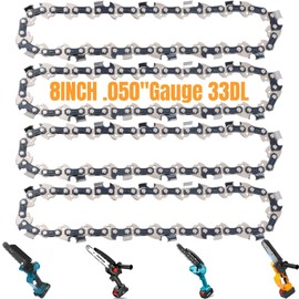 Eyoloty 4-Pack 8 inch Mini Chainsaw Chain for 8"(20cm) Bar, 33 Drive Links, 3/8" LP Pitch, .050" Gauge, Replacement Mini Chain Blades Fit for LUX, Bosch, Einhell, Greenworks, Ryobi, Alpina and More