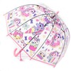 MRTLLOA Kids Pink Unicorn Clear Bubble Umbrella, Toddler Grip Curved