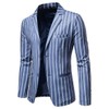 chamarra de traje casual a rayas para hombre, ajuste regular,