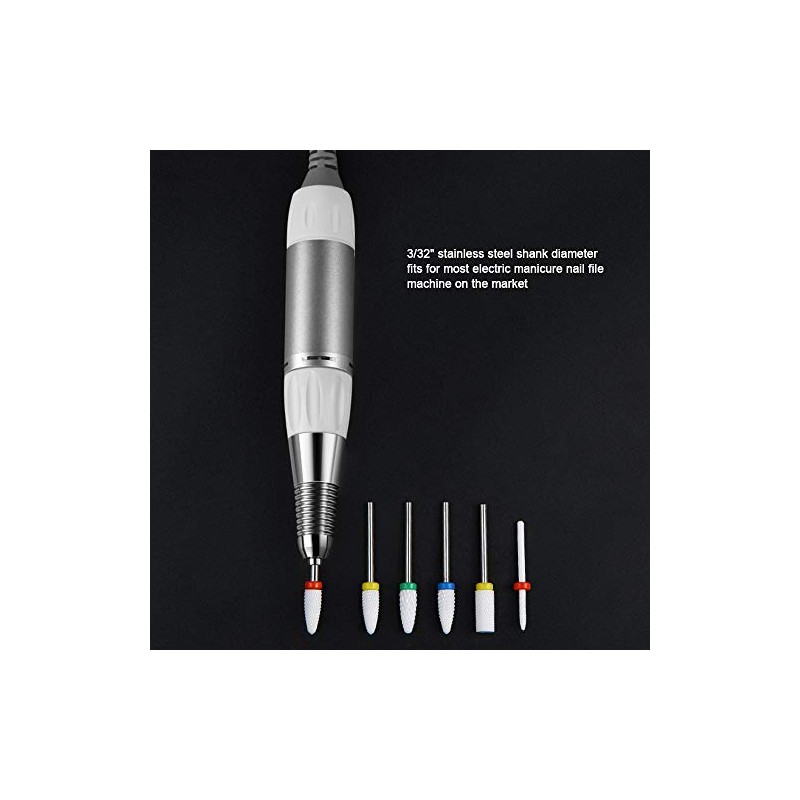 ASNOMY 2.35mm Ceramic Nail Drill Bits Set, Pro Coarse Medium