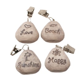 ToCi 8 x table cloth holders, tablecloth holder set, beach look with stone look | table cloth clip.