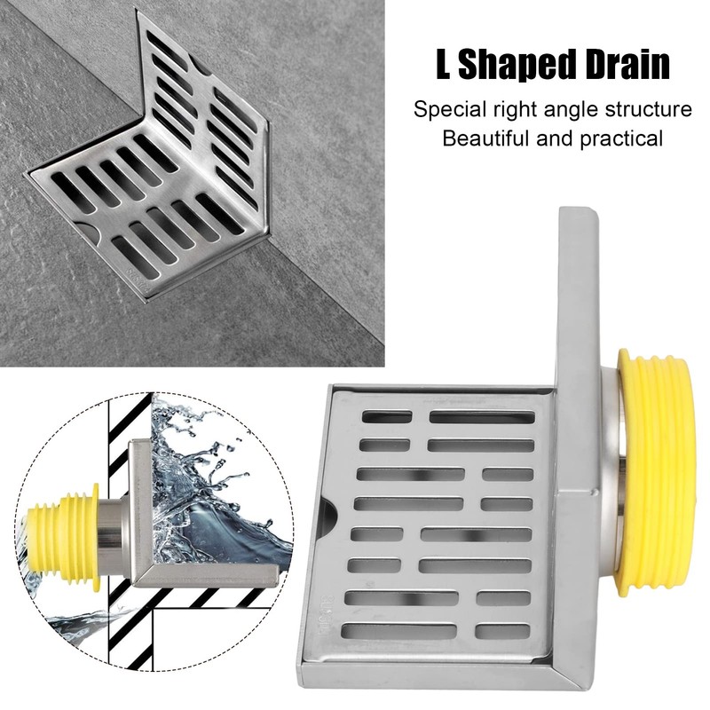 Garosa Side Wall Drain Linear Shower Drain 12cm Wall Corner