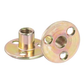 sourcing map M10 Brad Hole Tee Nut, 8pcs Carbon Steel Round Base Screw-in T-Nuts Furniture Hardware Flange Female Thread Insert Nuts, M10x36x2.3mm