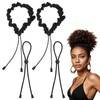 4Pcs Adjustable Elastic Satin Hair Scrunchies Adjust Black Ties Accessories