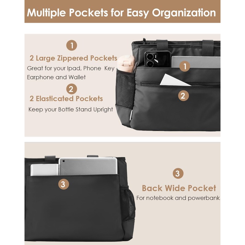 GLENKEY Versatile Lunch Box Stylish Bag - Large Insulated Tote