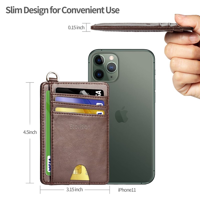 EcoVision Slim Minimalist Front Pocket Wallet, RFID Blocking Credit Card