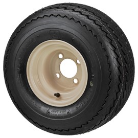 RM Cart Four Golf Cart Tires & Rims 18 X 8.5 X 8 18-850-8 18X8.50-8 Club Car Beige 4 Lug Hole