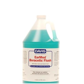 Dog Clean Ear Med Boracetic Flush Solution Pet Odor and Residue Reliever Choose Size (1 Gallon)