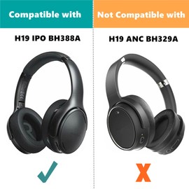 TaiZiChangQin Ohrpolster Ohrpolster Ersatz Kompatibel mit Mpow H19 IPO Bluetooth 5.0 Active Noise Cancelling Kopfhörer (Upgrade Fabric Black)
