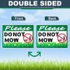 Soaoo 2 Pcs Please Do Not Mow Sign with Metal