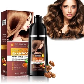 3-in-1 Brown Tint Shampoo - 400 ml Colour Shampoo with Grey Coverage for Men & Women, Hair Care & Colouration in One