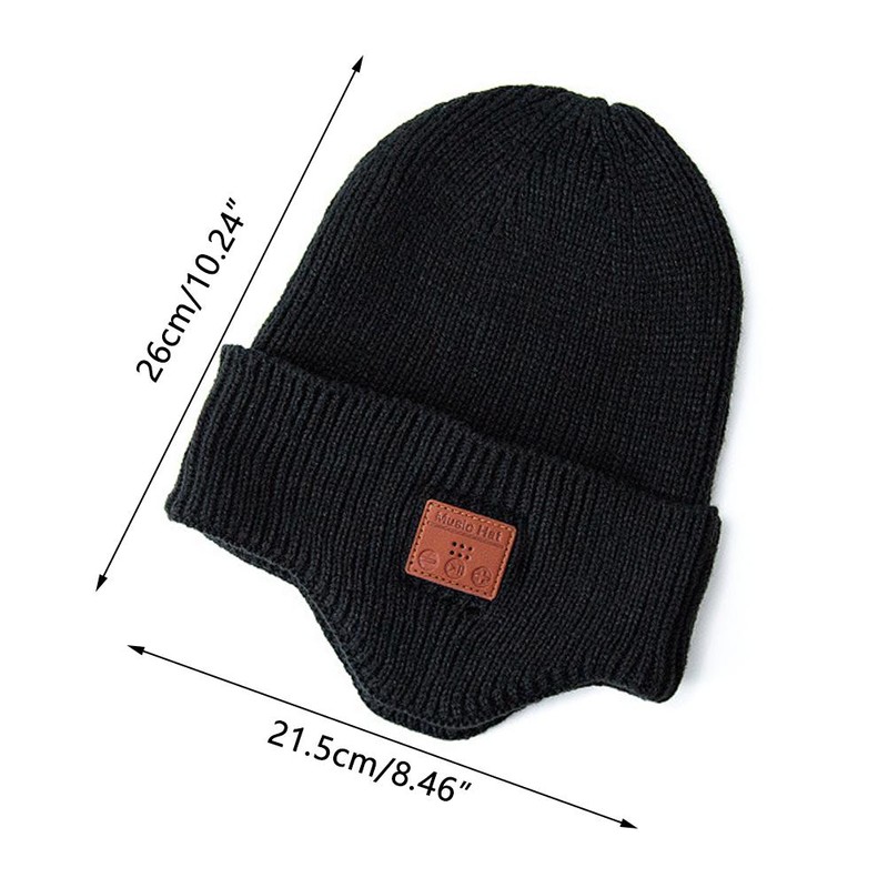 Bluetooth Beanie Hat Winter Unisex Warm Earflap Hat Wireless Headphone