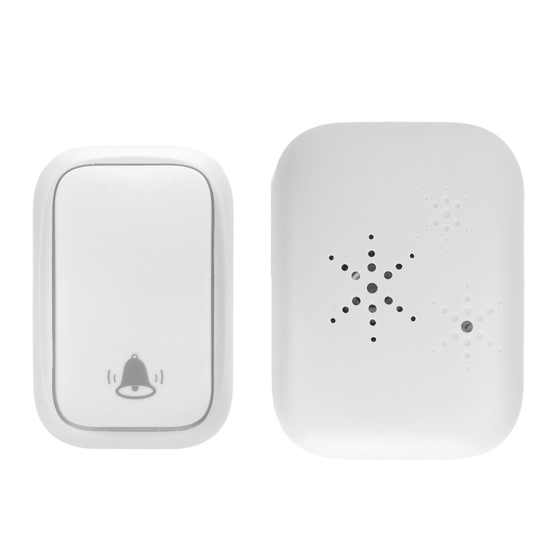 Self Generated Wireless Doorbell Set 38 Ringtones 4 Level Adjustable