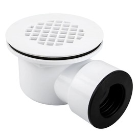 Low Profile Shower Drain, 2" PVC Side Outlet Drain Assembly with Perforated Strainer, for Replacement Shower Base Side Outlet Drain