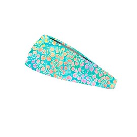 RAVEbandz! PRO Wide Stretch Non Slip Hair Bands– Moisture Wicking, Lightweight, Breathable Fabric Headbands – Unisex Designs for Everyone – For Sports, Workouts, Style (Hibiscus)