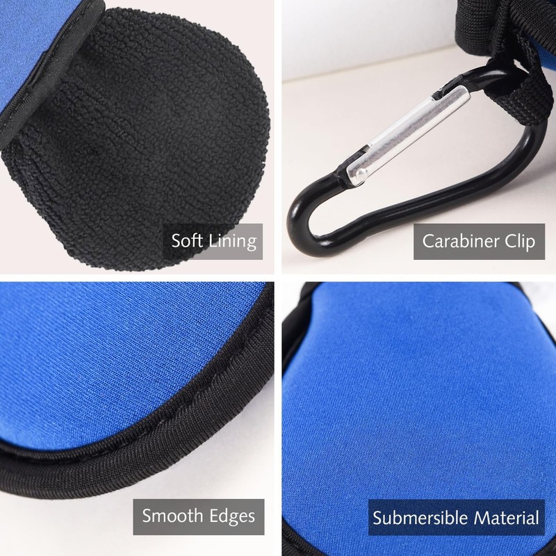 2 Pack Golf Ball Cleaning Bags, Portable Golf Ball Bag