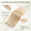 Elailite Clip-In Real Hair Extensions, #18P613 Ash Blonde Mix Bleach