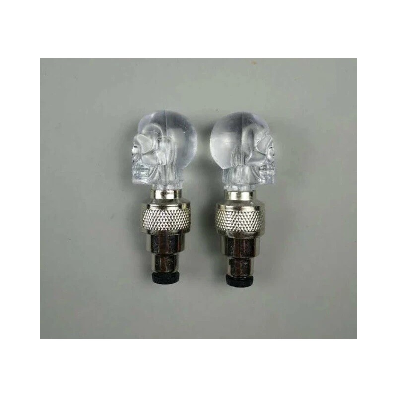 ld-wht LED Skull Light 2X White Tire Wheels Valve Stem