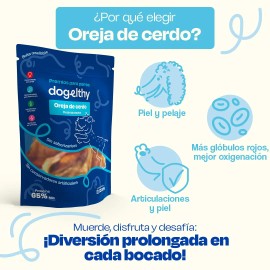 Dogelthy Pack De 2 Bolsas De Oreja De Cerdo Deshidratada