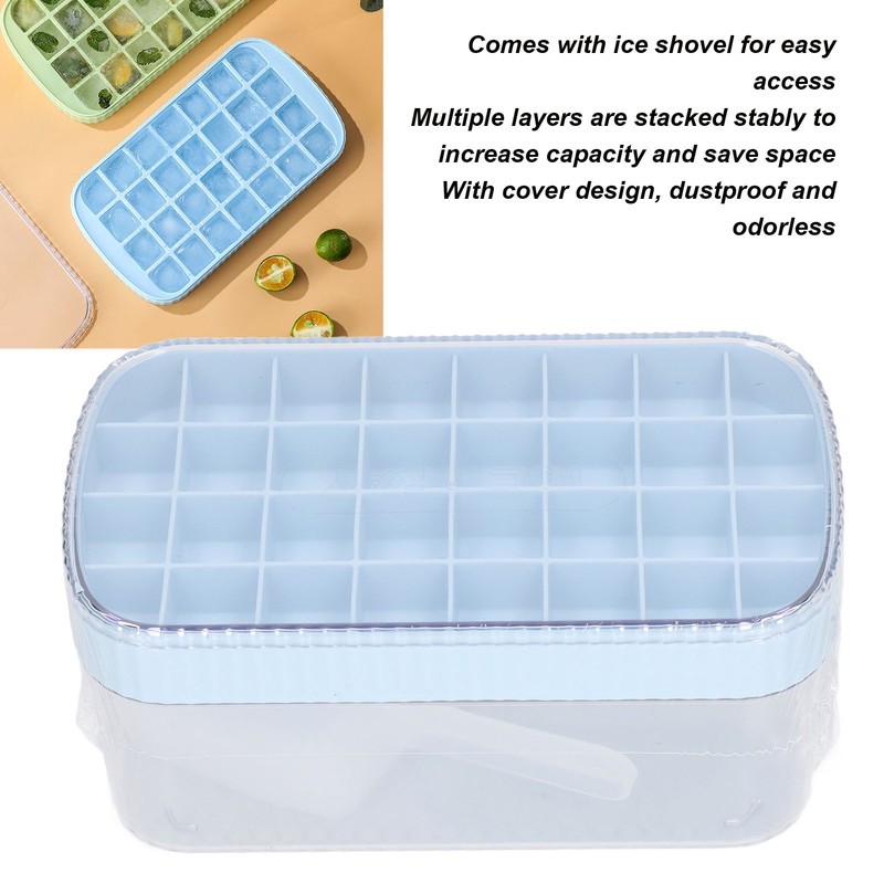 Ice Tray Stackable Large Capacity Household Summer Silicone Blue Ice